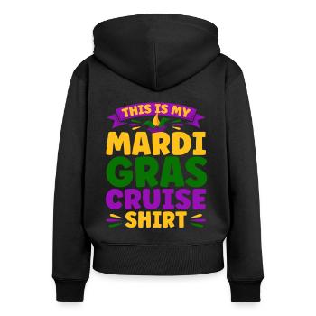 Dies ist mein Mardi Gras Cruise Shirt Mardi Gras G - Frauen Premium Bio Zip Hoodie - Schwarz - Hinten - Julia (174cm)