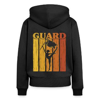 Wache Fahnenwache Geschenk - Frauen Premium Bio Zip Hoodie - Schwarz - Hinten - Julia (174cm)