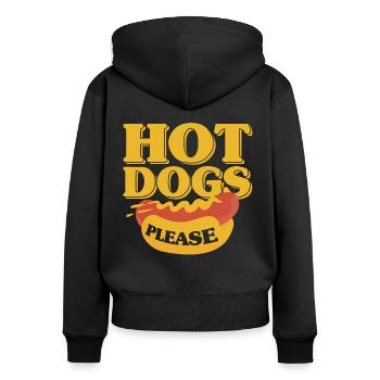 Hot Dogs Please Hot Dog Gift - Women's Premium Organic Zip Hoodie - black - Back - Julia (174cm)