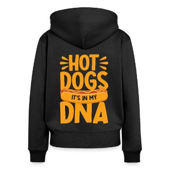 Les hot-dogs sont dans mon cadeau de hot-dog ADN - Sweat à capuche zippé Premium bio Femme - noir - Dos - Julia (174cm)