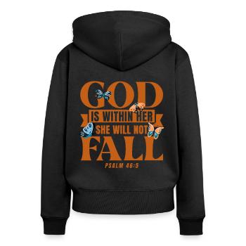 Bible Verse Inspirational Jesus God Gift - Women's Premium Organic Zip Hoodie - black - Back - Julia (174cm)