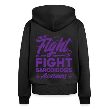 Sarkoidose Überlebender Sarkoidose Unterstützung S - Frauen Premium Bio Zip Hoodie - Schwarz - Hinten - Julia (174cm)