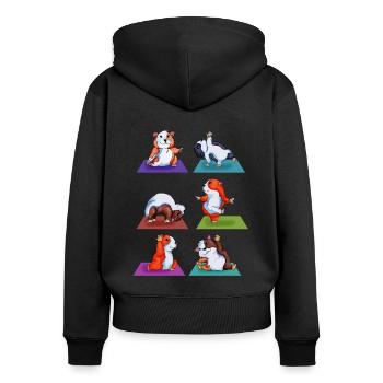 Guinea Pigs Seashine Yoga Exercise Gymnastics - Women's Premium Organic Zip Hoodie - black - Back - Julia (174cm)