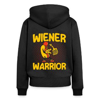 Saucisses Warrior Hot Dog Cadeau - Sweat à capuche zippé Premium bio Femme - noir - Dos - Julia (174cm)