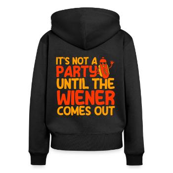 It's not a party until the hot dog gift - Women's Premium Organic Zip Hoodie - black - Back - Julia (174cm)
