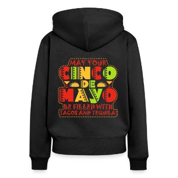 Viva Mexico Cinco De Mayo Party 5 De Mayo Geschenk - Frauen Premium Bio Zip Hoodie - Schwarz - Hinten - Julia (174cm)