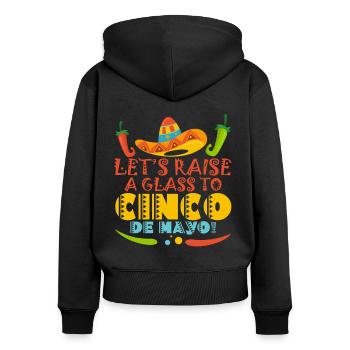 Cinco De Mayo Party Viva Mexico Cinco De Mayo Lehr - Women's Premium Organic Zip Hoodie - black - Back - Julia (174cm)