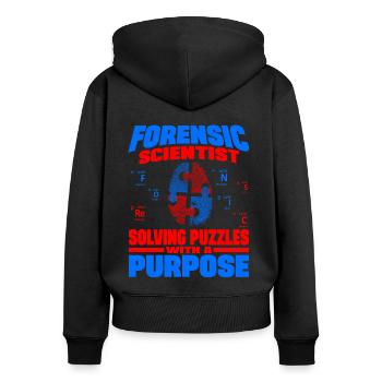Criminologie Criminalistique Résolvant des énigmes - Sweat à capuche zippé Premium bio Femme - noir - Dos - Julia (174cm)