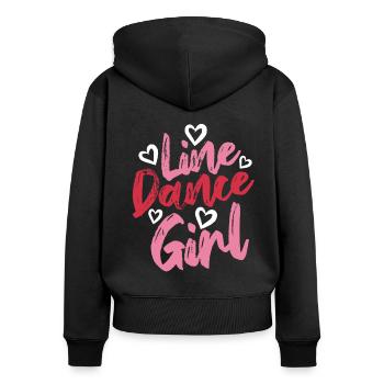 Linedance Girl - Linedancing Countrymusic - Frauen Premium Bio Zip Hoodie - Schwarz - Hinten - Julia (174cm)