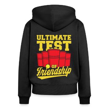 Beer Pong Champion The Ultimate Test of the Freunds - Women's Premium Organic Zip Hoodie - black - Back - Julia (174cm)