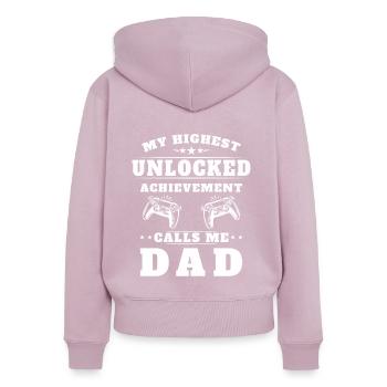 Mein höchster unerschlossener Erfolg nennt mich Papa - Frauen Premium Bio Zip Hoodie - Altrosa - Hinten - Julia (174cm)