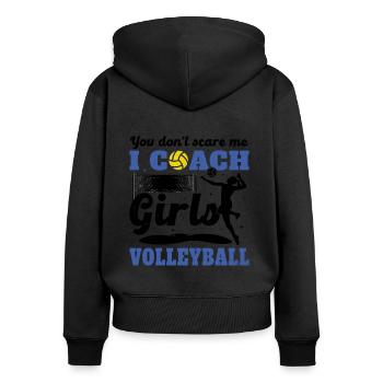 Trainer Volleyball Sport Humor Trainer Mädchen - Frauen Premium Bio Zip Hoodie - Schwarz - Hinten - Julia (174cm)