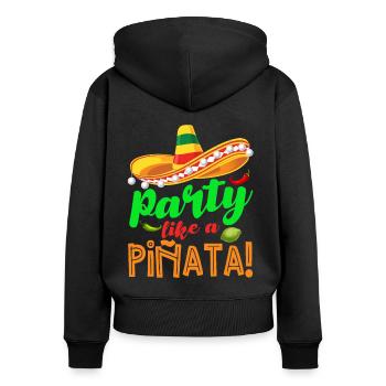 5 De Mayo Viva Mexico Cinco De Mayo Geschenk - Frauen Premium Bio Zip Hoodie - Schwarz - Hinten - Julia (174cm)