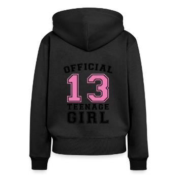 Geboren 13 Teen Jugend Jugendlich - Frauen Premium Bio Zip Hoodie - Schwarz - Hinten - Julia (174cm)