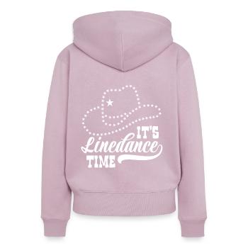 Linedance Linedancing Country Fan - Geschenk - Frauen Premium Bio Zip Hoodie - Altrosa - Hinten - Julia (174cm)