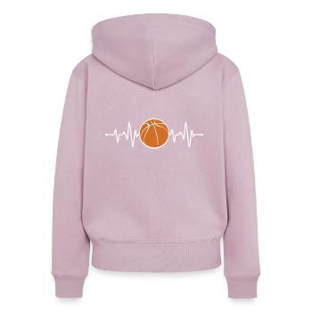 Battement de cœur de basket-ball - Sweat à capuche zippé Premium bio Femme - rose poudré - Dos - Julia (174cm)