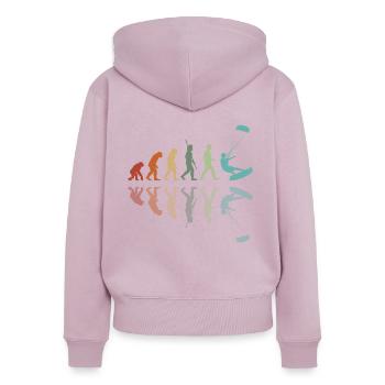 Développement du kitesurf - Sweat à capuche zippé Premium bio Femme - rose poudré - Dos - Julia (174cm)