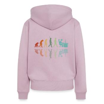 Développement des joueurs - Sweat à capuche zippé Premium bio Femme - rose poudré - Dos - Julia (174cm)