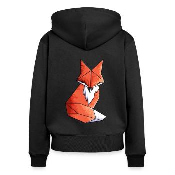 Geometrisches Fuchs Liebhaber Mathe Geometrie - Frauen Premium Bio Zip Hoodie - Schwarz - Hinten - Julia (174cm)