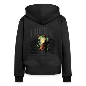 Rainette aux yeux rouges Amphibien de la forêt tropicale - Sweat à capuche zippé Premium bio Femme - noir - Dos - Julia (174cm)