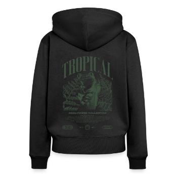 Rainette aux yeux rouges Amphibien de la forêt tropicale - Sweat à capuche zippé Premium bio Femme - noir - Dos - Julia (174cm)