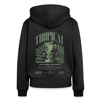 Rainette aux yeux rouges Amphibien de la forêt tropicale - Sweat à capuche zippé Premium bio Femme - noir - Dos - Julia (174cm)