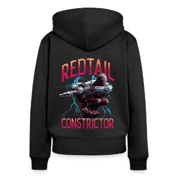 Red Tail Boa Gardien de reptiles streetwear moderne - Sweat à capuche zippé Premium bio Femme - noir - Dos - Julia (174cm)