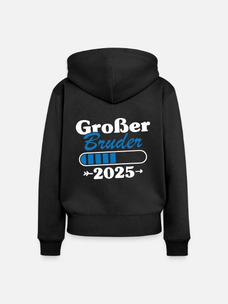 Großer Bruder Loading 2025 - Frauen Premium Bio Zip Hoodie - Schwarz