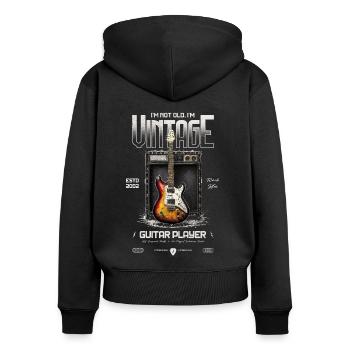 I'm Not Old I'm Vintage Retro 2002 Guitar Player - Women's Premium Organic Zip Hoodie - black - Back - Julia (174cm)
