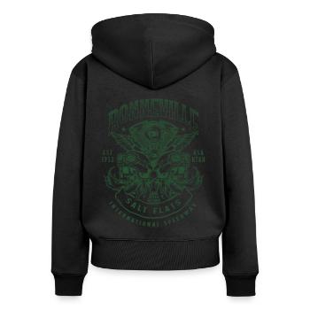 Bonneville Salt Flats Motorradrennen Vintage - Frauen Premium Bio Zip Hoodie - Schwarz - Hinten - Julia (174cm)