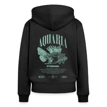 Rotfeuerfisch Marine Fish Keeper Moderne Streetwear - Frauen Premium Bio Zip Hoodie - Schwarz - Hinten - Julia (174cm)