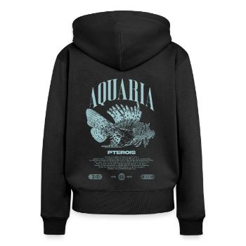 Rotfeuerfisch Marine Fish Keeper Moderne Streetwear - Frauen Premium Bio Zip Hoodie - Schwarz - Hinten - Julia (174cm)