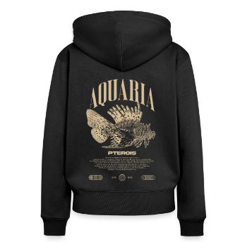 Rotfeuerfisch Marine Fish Keeper Moderne Streetwear - Frauen Premium Bio Zip Hoodie - Schwarz - Hinten - Julia (174cm)