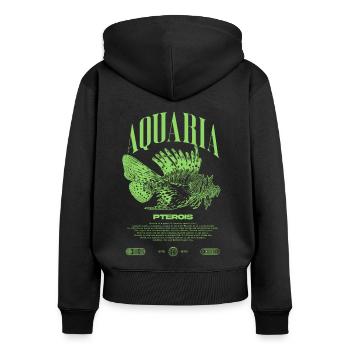Rotfeuerfisch Marine Fish Keeper Moderne Streetwear - Frauen Premium Bio Zip Hoodie - Schwarz - Hinten - Julia (174cm)