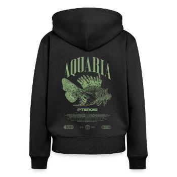 Rotfeuerfisch Marine Fish Keeper Moderne Streetwear - Frauen Premium Bio Zip Hoodie - Schwarz - Hinten - Julia (174cm)