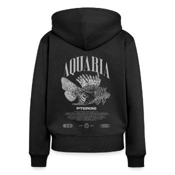 Rotfeuerfisch Marine Fish Keeper Moderne Streetwear - Frauen Premium Bio Zip Hoodie - Schwarz - Hinten - Julia (174cm)