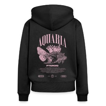 Rotfeuerfisch Marine Fish Keeper Moderne Streetwear - Frauen Premium Bio Zip Hoodie - Schwarz - Hinten - Julia (174cm)