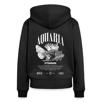 Rotfeuerfisch Marine Fish Keeper Moderne Streetwear - Frauen Premium Bio Zip Hoodie - Schwarz - Hinten - Julia (174cm)