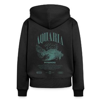 Rotfeuerfisch Marine Fish Keeper Moderne Streetwear - Frauen Premium Bio Zip Hoodie - Schwarz - Hinten - Julia (174cm)