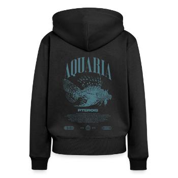 Rotfeuerfisch Marine Fish Keeper Moderne Streetwear - Frauen Premium Bio Zip Hoodie - Schwarz - Hinten - Julia (174cm)