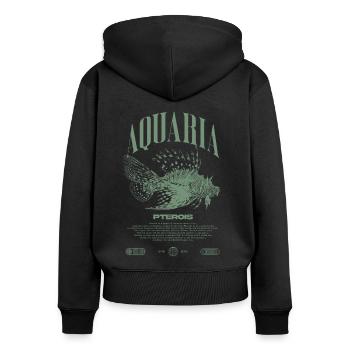 Rotfeuerfisch Marine Fish Keeper Moderne Streetwear - Frauen Premium Bio Zip Hoodie - Schwarz - Hinten - Julia (174cm)
