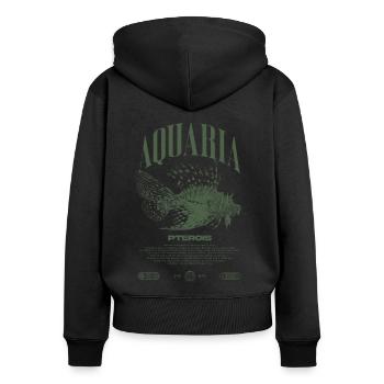 Rotfeuerfisch Marine Fish Keeper Moderne Streetwear - Frauen Premium Bio Zip Hoodie - Schwarz - Hinten - Julia (174cm)