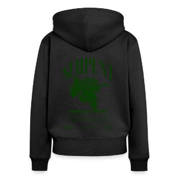 Green Tree Python Modern Reptile Keeper Streetwear - Sweat à capuche zippé Premium bio Femme - noir - Dos - Julia (174cm)