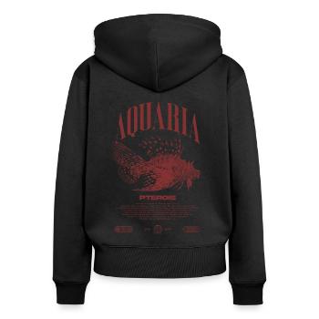 Rotfeuerfisch Marine Fish Keeper Moderne Streetwear - Frauen Premium Bio Zip Hoodie - Schwarz - Hinten - Julia (174cm)