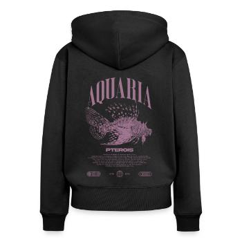 Rotfeuerfisch Marine Fish Keeper Moderne Streetwear - Frauen Premium Bio Zip Hoodie - Schwarz - Hinten - Julia (174cm)