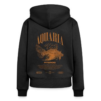 Rotfeuerfisch Marine Fish Keeper Moderne Streetwear - Frauen Premium Bio Zip Hoodie - Schwarz - Hinten - Julia (174cm)