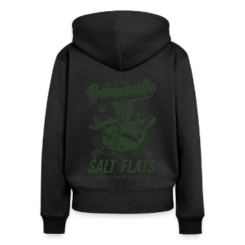 Bonneville Salt Flats Motorradrennen Vintage - Frauen Premium Bio Zip Hoodie - Schwarz - Hinten - Julia (174cm)