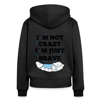Ice Bath Not Crazy I´m Just Brave Gift Idea - Frauen Premium Bio Zip Hoodie - Schwarz - Hinten - Julia (174cm)