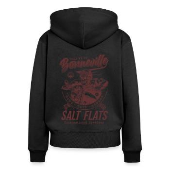 Bonneville Salt Flats Motorradrennen Vintage - Frauen Premium Bio Zip Hoodie - Schwarz - Hinten - Julia (174cm)