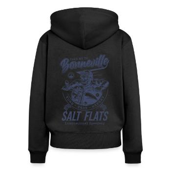 Bonneville Salt Flats Motorradrennen Vintage - Frauen Premium Bio Zip Hoodie - Schwarz - Hinten - Julia (174cm)